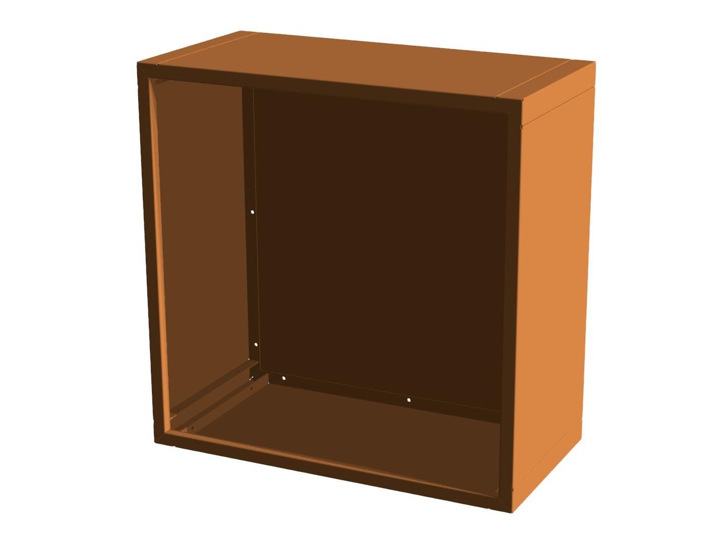 3D-Visualisierung eines Brennholzregals aus Cortenstahl