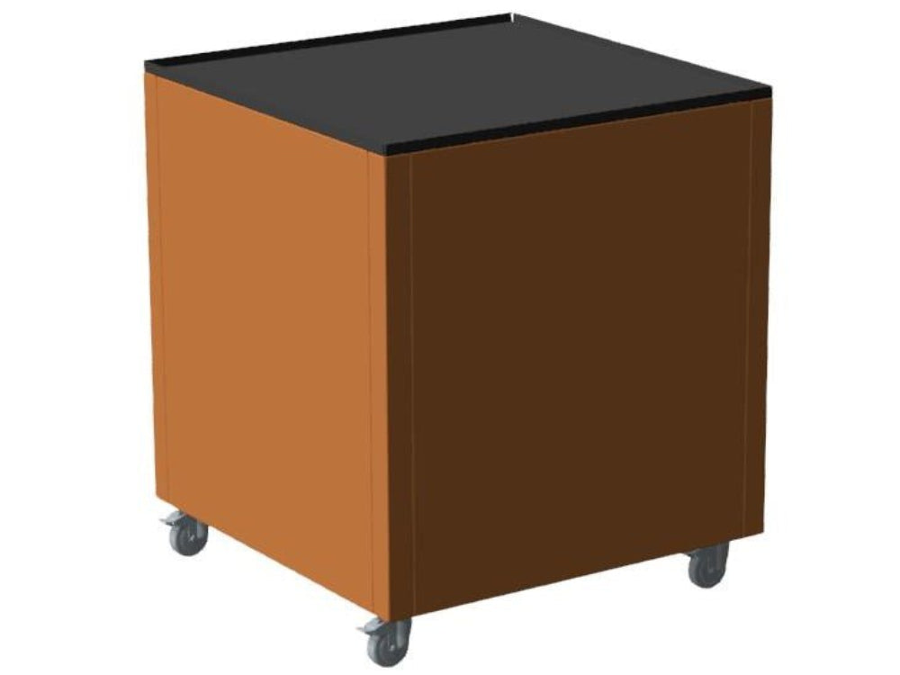 CUBY Outdoor-Küchentisch aus Cortenstahl mit Rollen