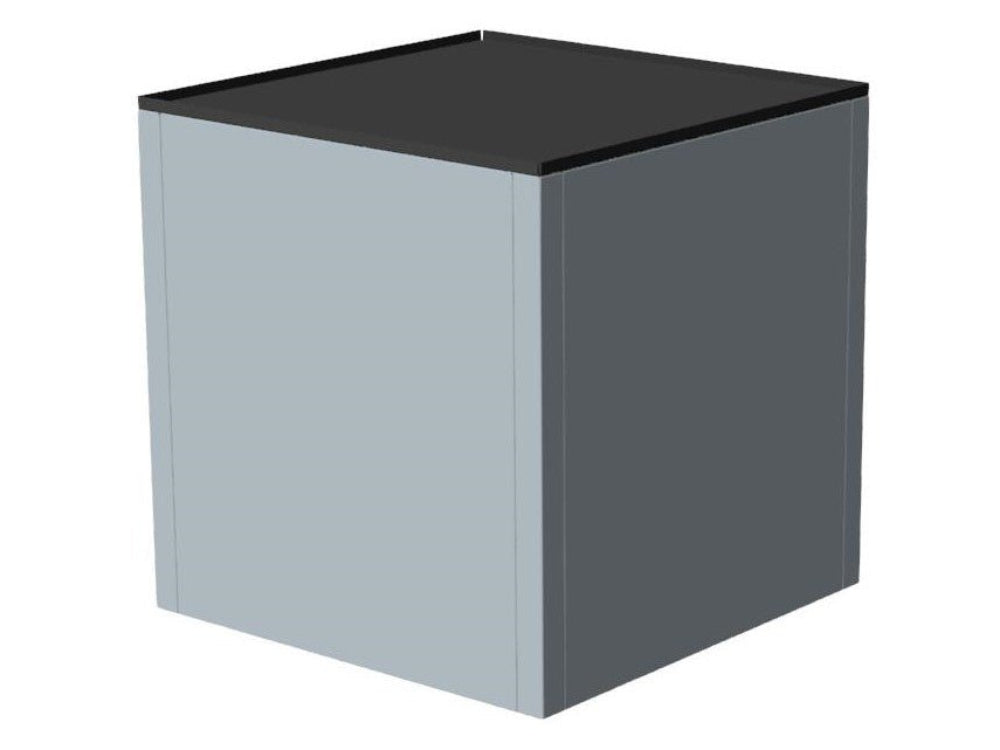 Quadratischer CUBY Outdoor-Küchentisch aus verzinktem Stahl freistehend