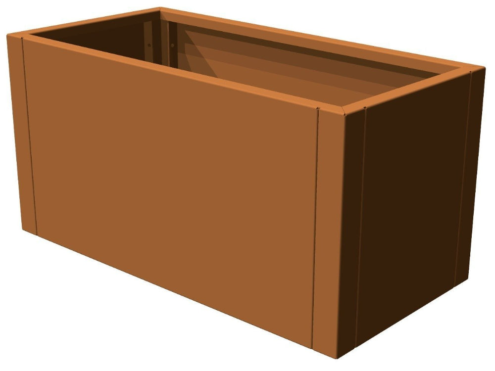 Rechteckiger Pflanzkasten aus Cortenstahl von CUBY als Produktansicht