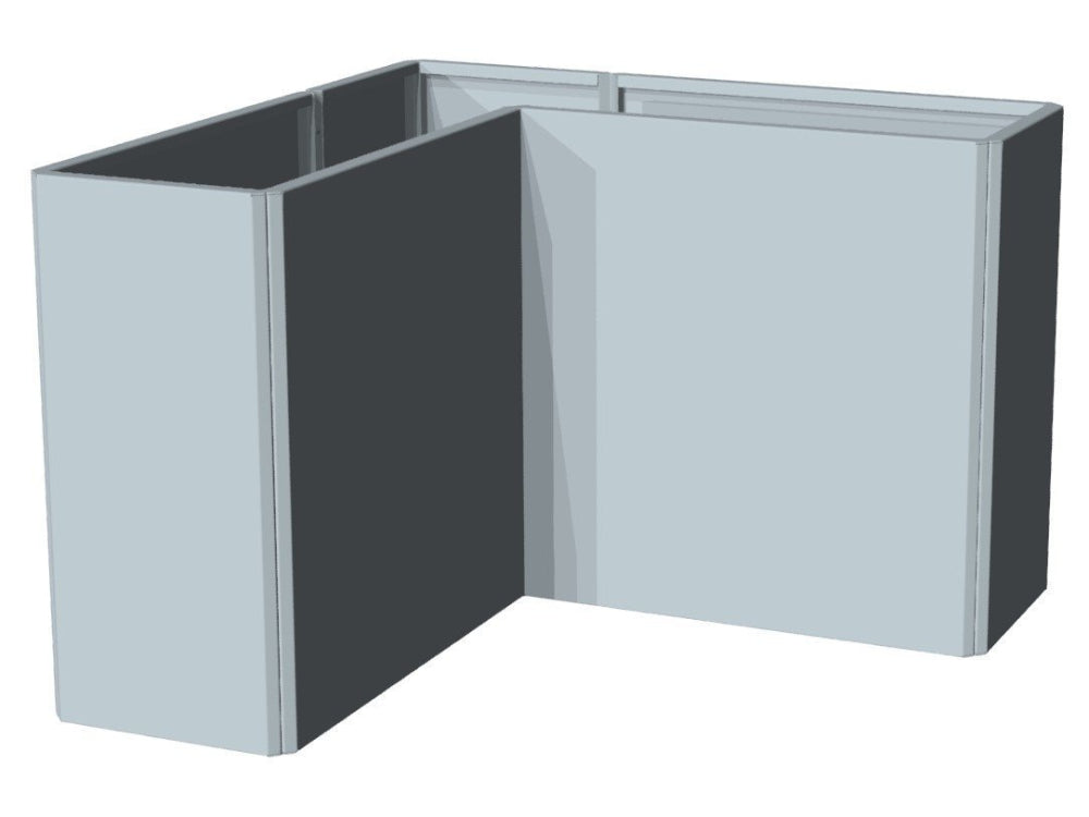 EDGY Eck-Pflanzkübel aus verzinktem Stahl freistehend