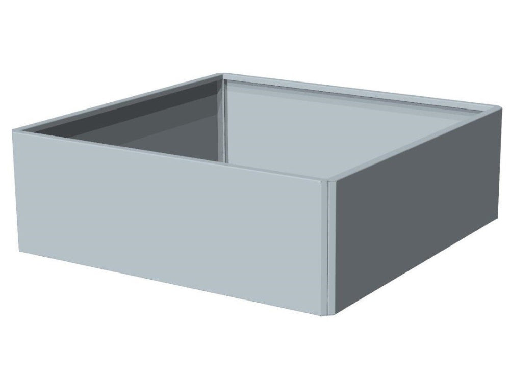 Quadratisches EDGY Hochbeet aus verzinktem Stahl freistehend