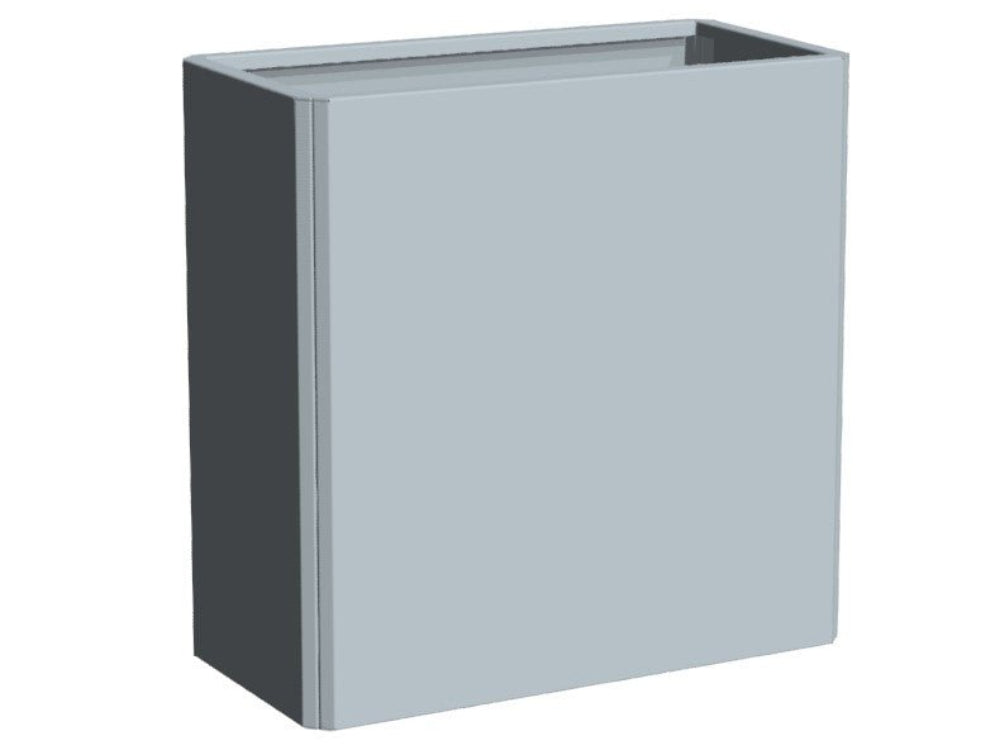 Hoher rechteckiger EDGY Pflanzkübel aus verzinktem Stahl freistehend