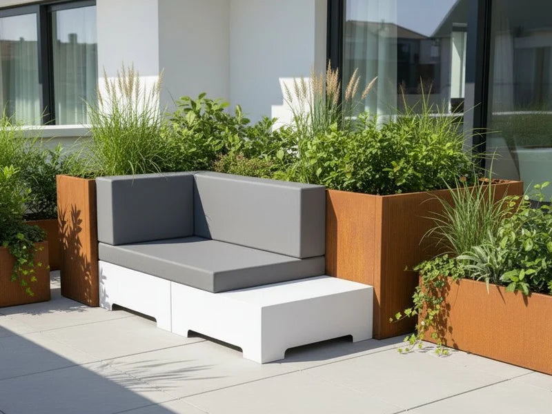 Outdoor Lounge Sofa aus Cortenstahl