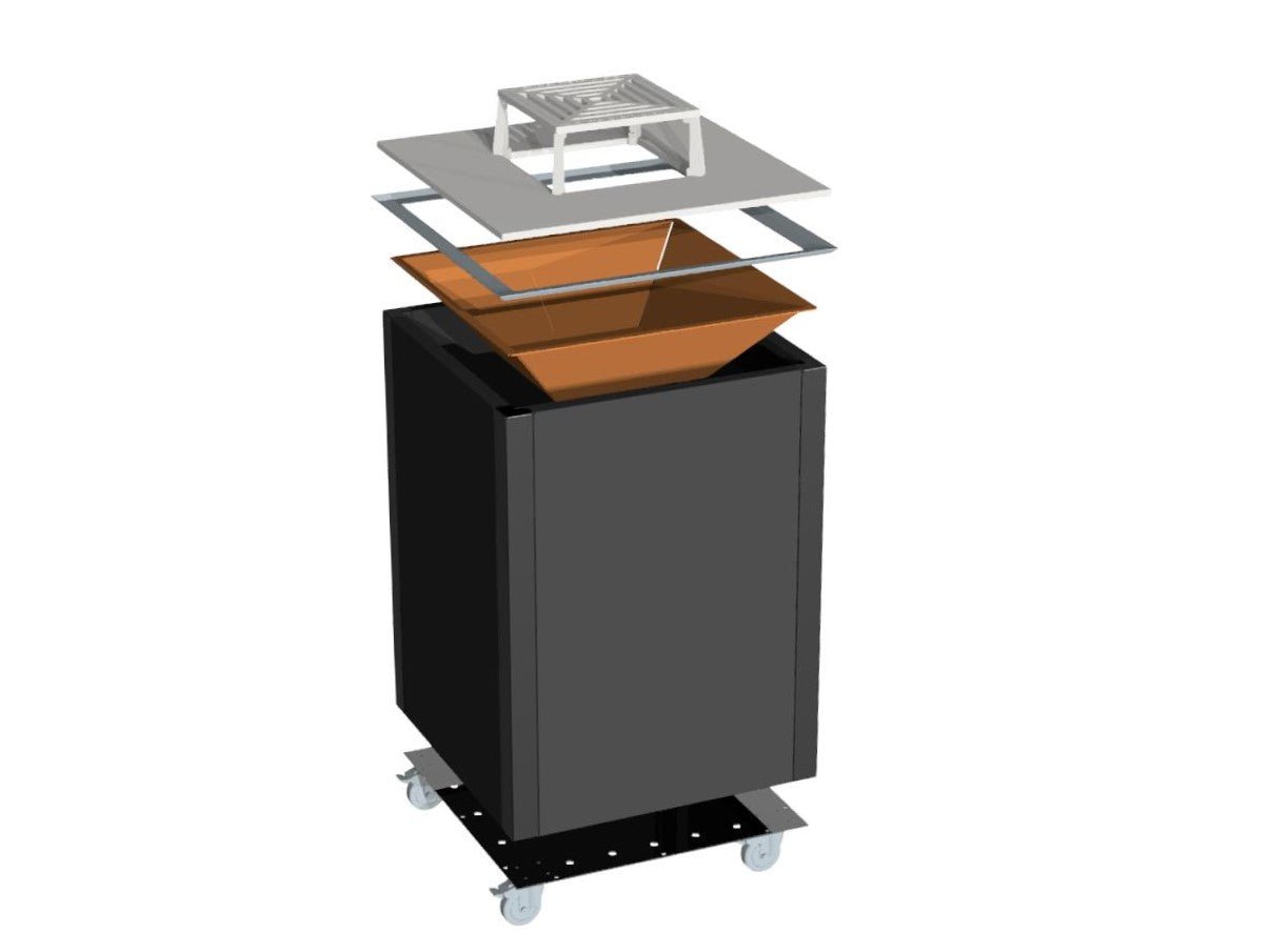 Bålgrill sort CUBY 60 x 60 x 80 cm