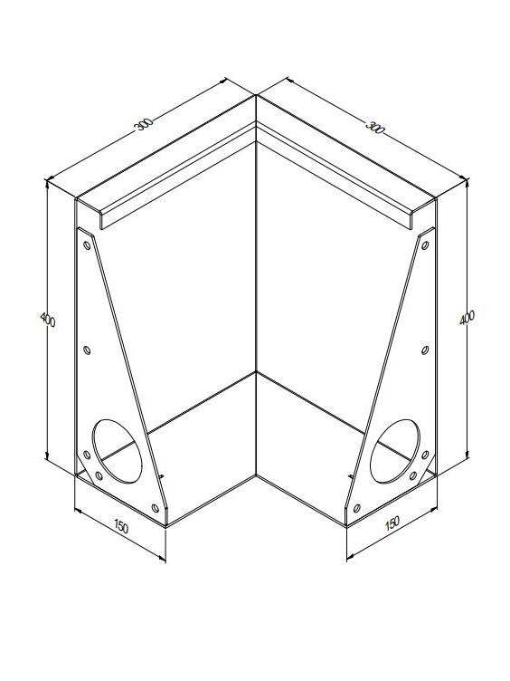 Cortenstål støttemur H40 x 30 x 30 cm - udv. hjørne