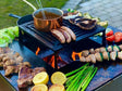 BBQ Feuerstelle Grill CUBY schwarz 80 x 80 x 40 cm