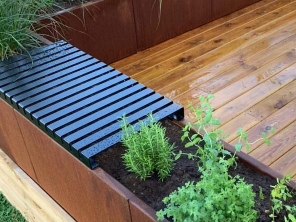 CUBY Auflagebank 80 cm aus Stahl als Sitzfläche