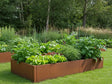CUBY Hochbeet aus Cortenstahl mit Salat und Kräutern