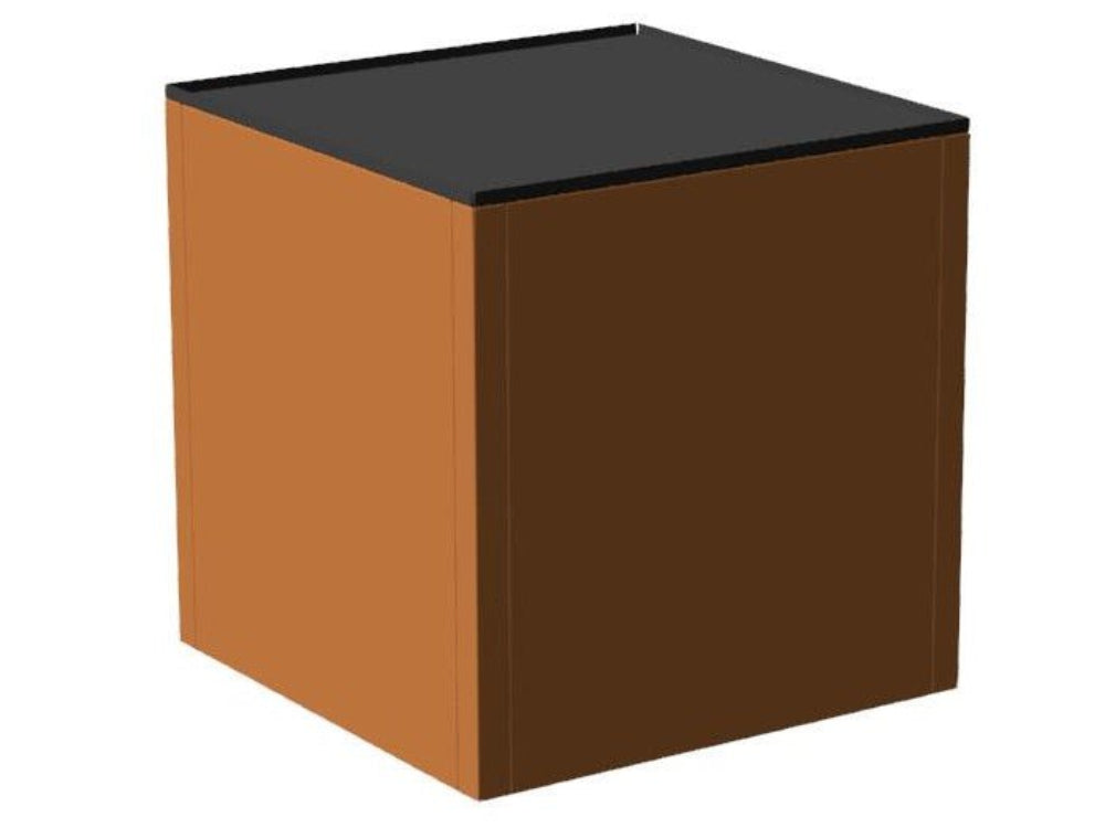 Quadratischer CUBY Outdoor-Küchentisch aus Cortenstahl freistehend