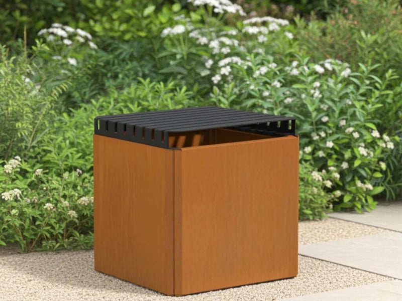 EDGY Auflagebank 40 cm aus schwarz lackiertem Stahl