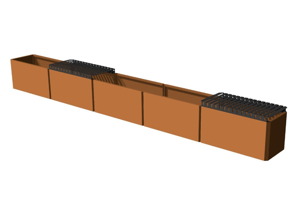 Auflagebank 80 cm aus Stahl som Abdeckung