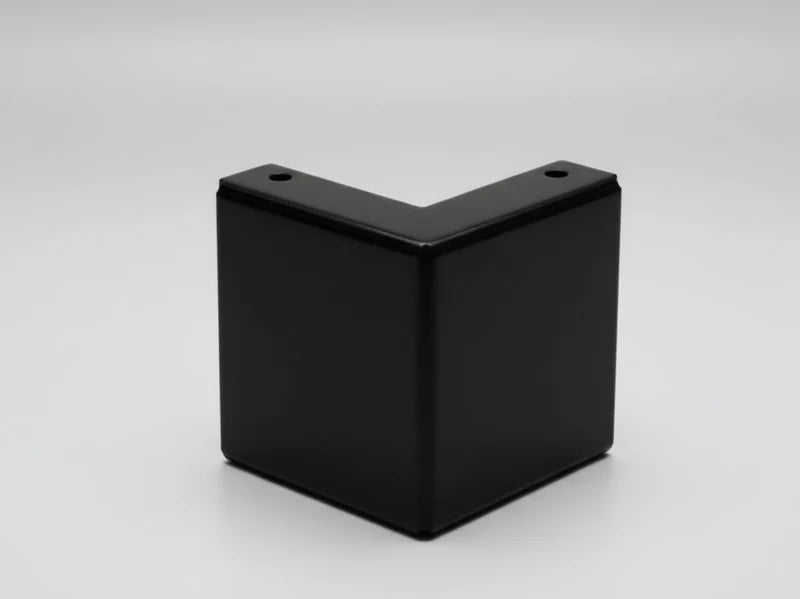 Füße für Pflanzkästen und Feuergrill aus schwarz lackiertem Stahl