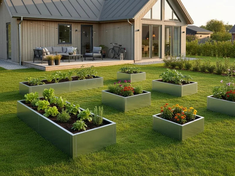 Hochbeete aus verzinktem Stahl für Gemüsegarten