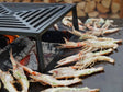 BBQ Feuerstelle Grill CUBY schwarz 80 x 80 x 40 cm