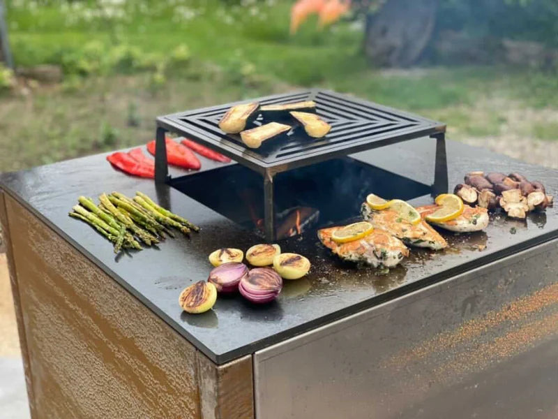 BBQ Feuerstelle Grill CUBY Cortenstahl 60 x 60 x 40 cm
